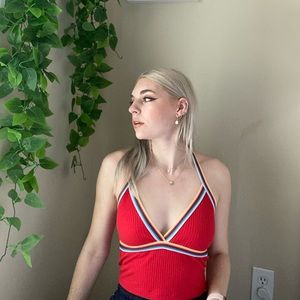 Red tank/rainbow trim/ size small/pac sun